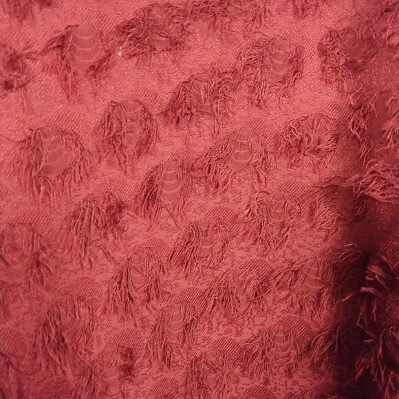 Dennis Basso Jacquard Topper Wine Red-Snap Closure Size Large Eyelash Design - Picture 12 of 12